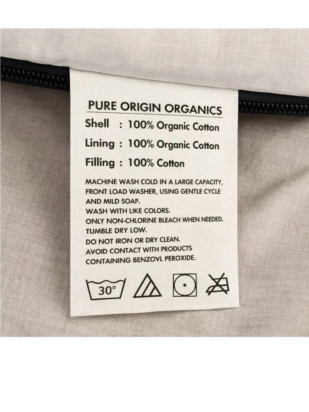 Organic Cotton Sleeping Bag -New Undyed Natural - Kids Size 30